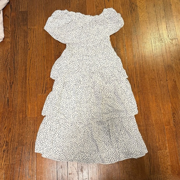 Amazon Tiered Off-Shoulder Polka Dot Dress - Picture 2 of 7